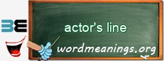 WordMeaning blackboard for actor's line